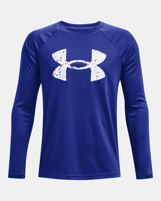 Boys' UA Tech™ Logo Fill Long Sleeve, Blue, pdpMainDesktop image number 0